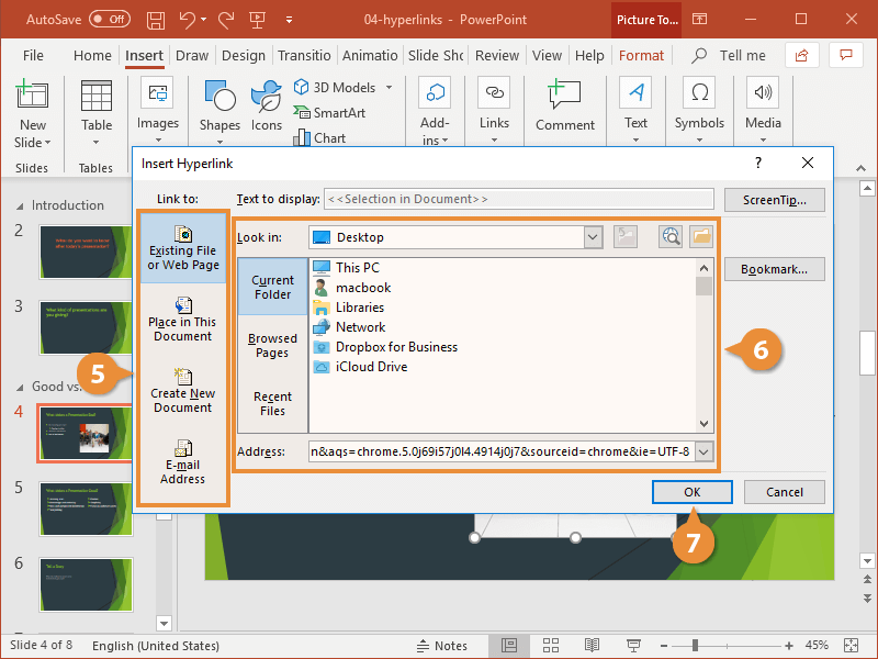 open hyperlink in powerpoint presentation