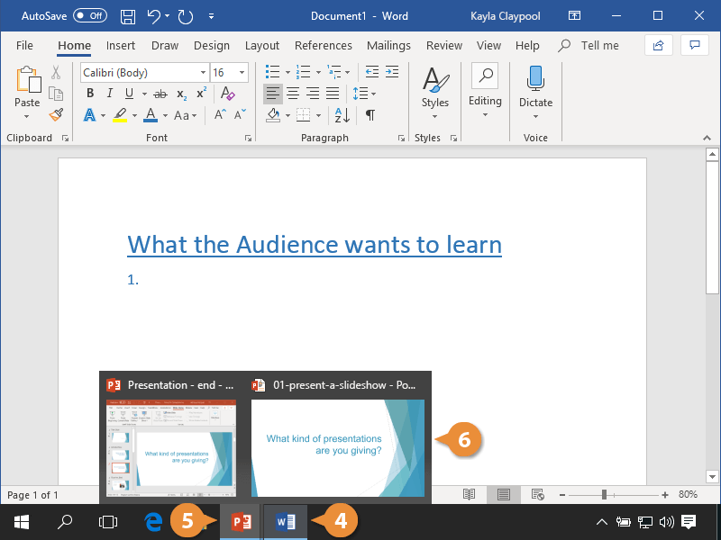 how to go back to presentation mode in powerpoint