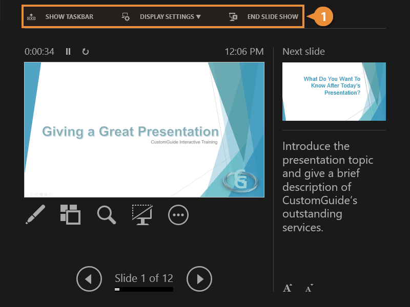 powerpoint presentation slideshow presenter view