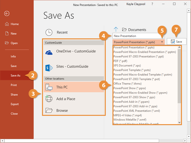 save presentation in powerpoint