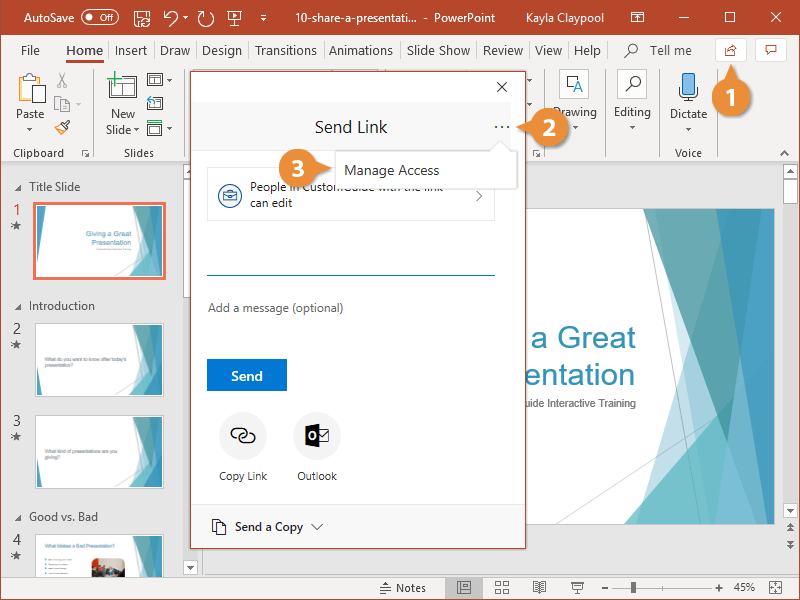 how to share a presentation on powerpoint