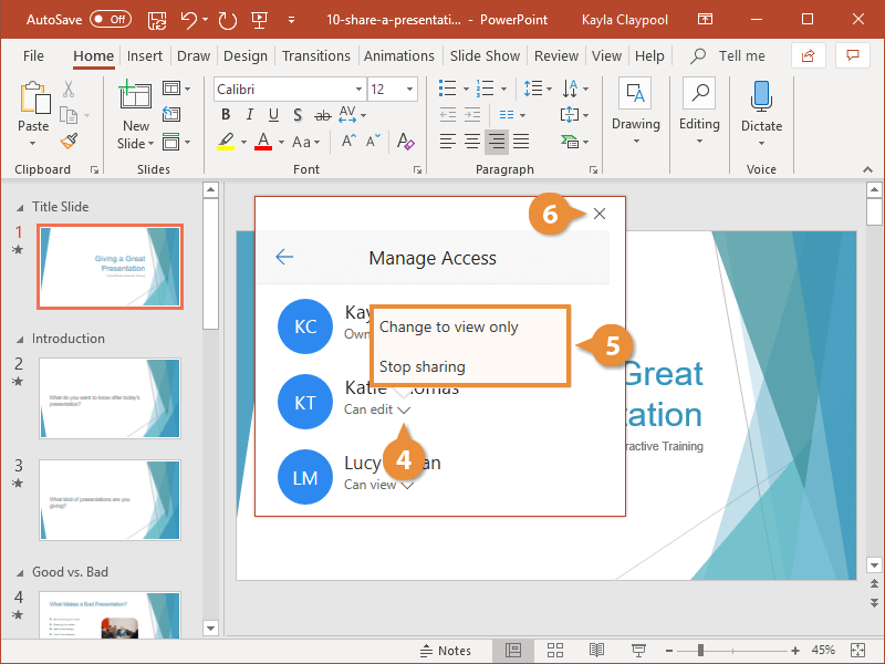 share powerpoint as presentation only