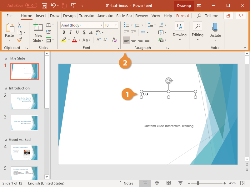 powerpoint select all text boxes in presentation