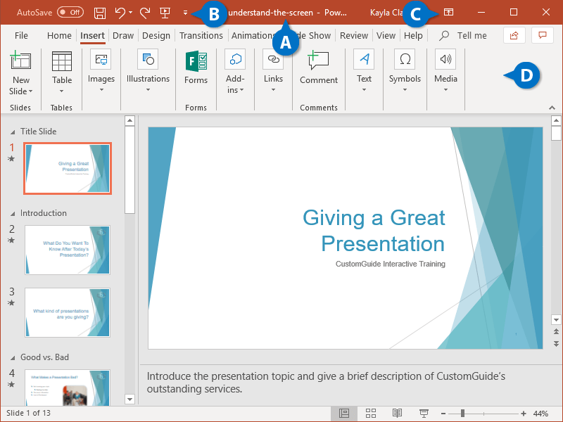 presentation program interface