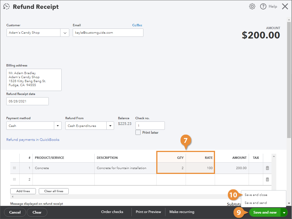 Create a Customer Refund