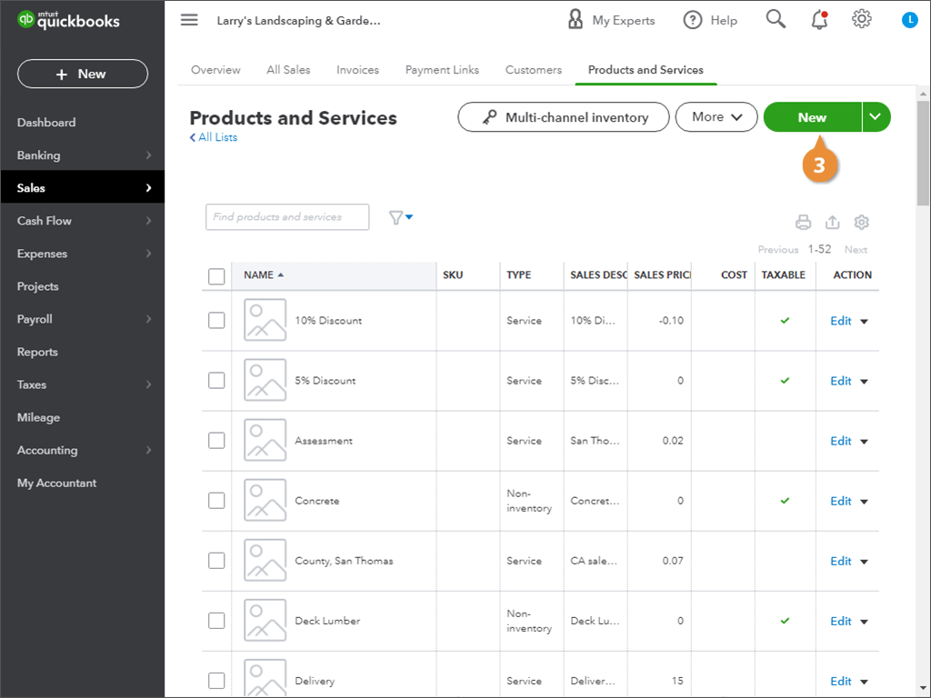 Create a Non-inventory product