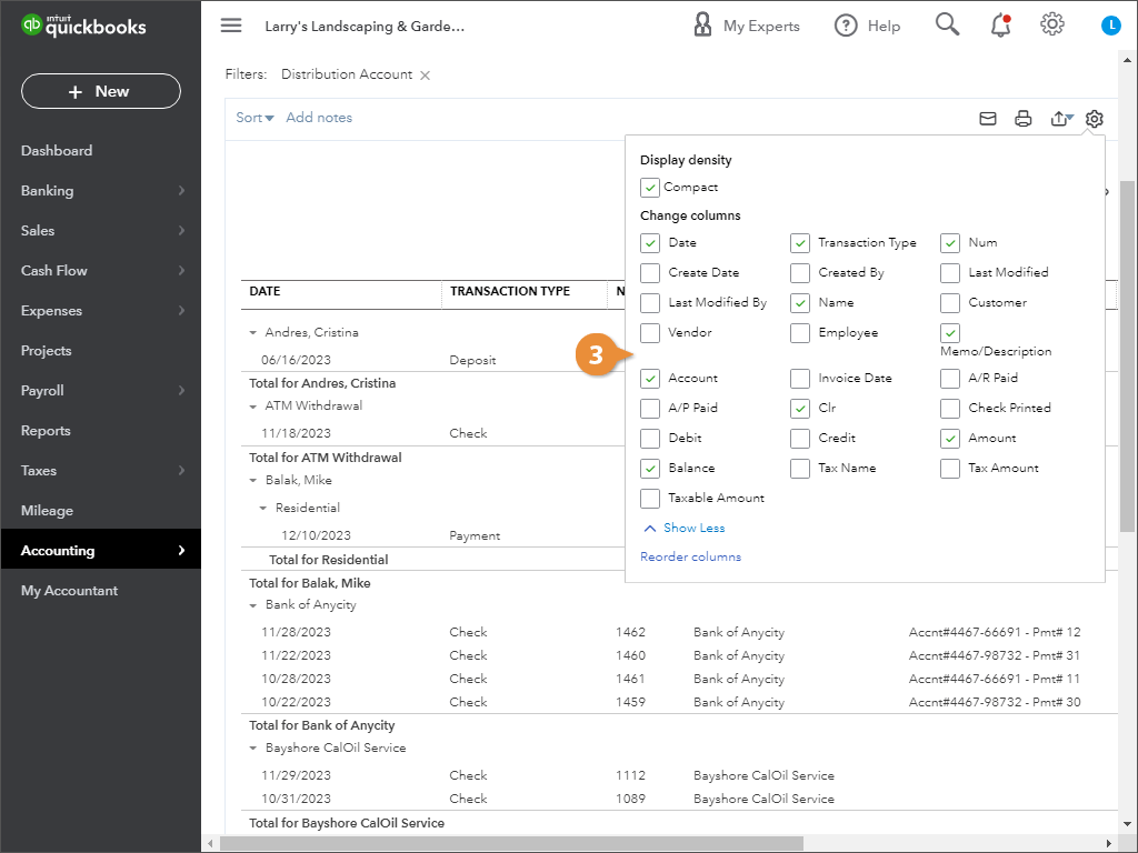 Change Report Settings