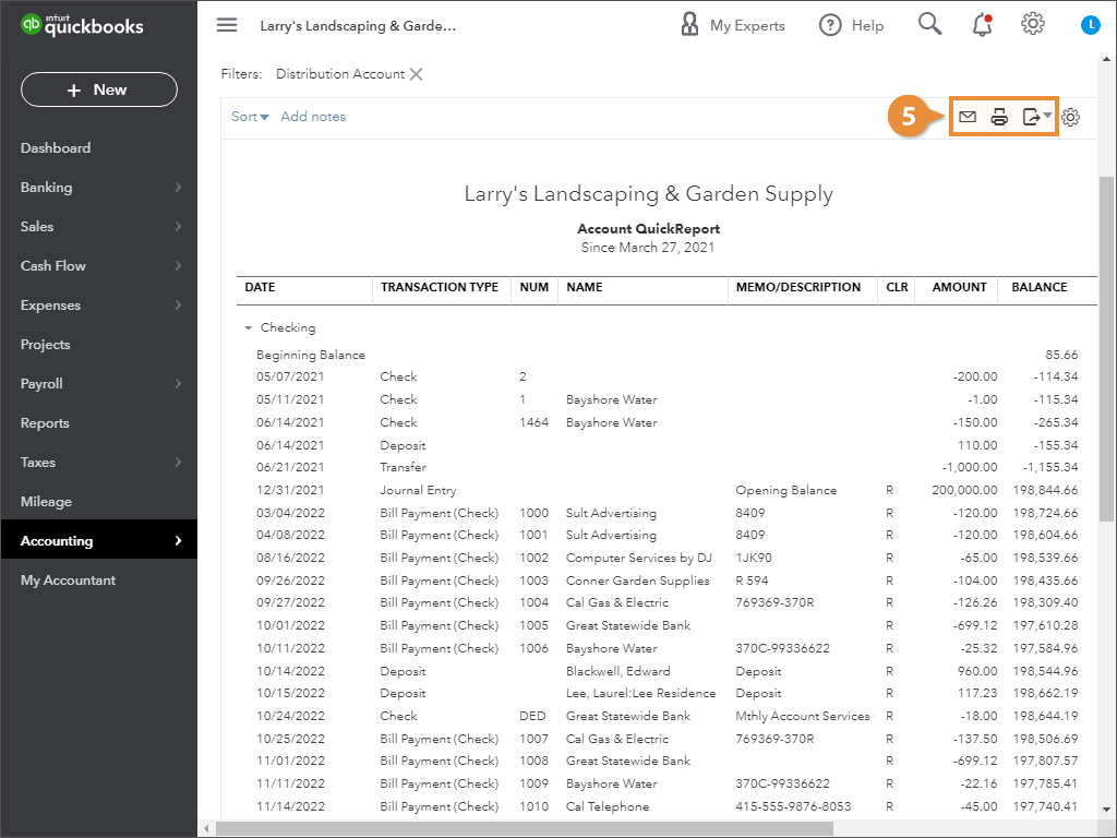 Run a Register Report