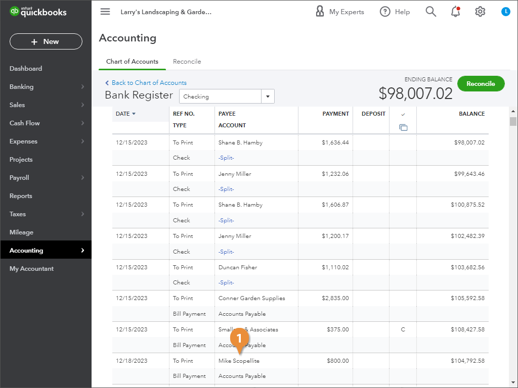 View and Edit a Transaction