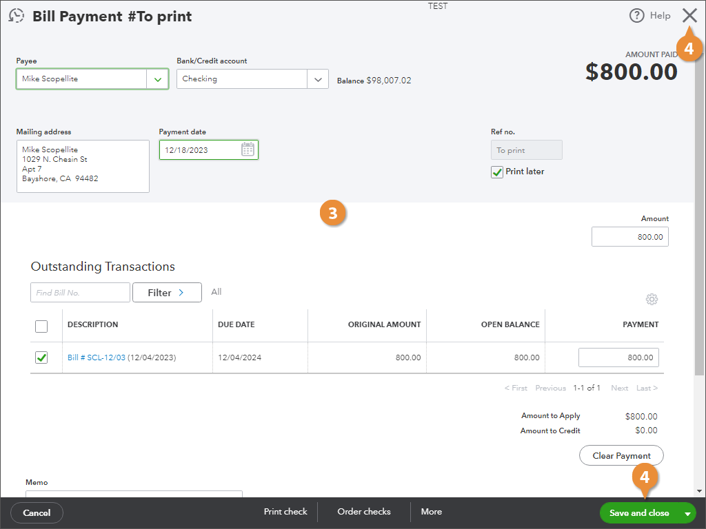 View and Edit a Transaction