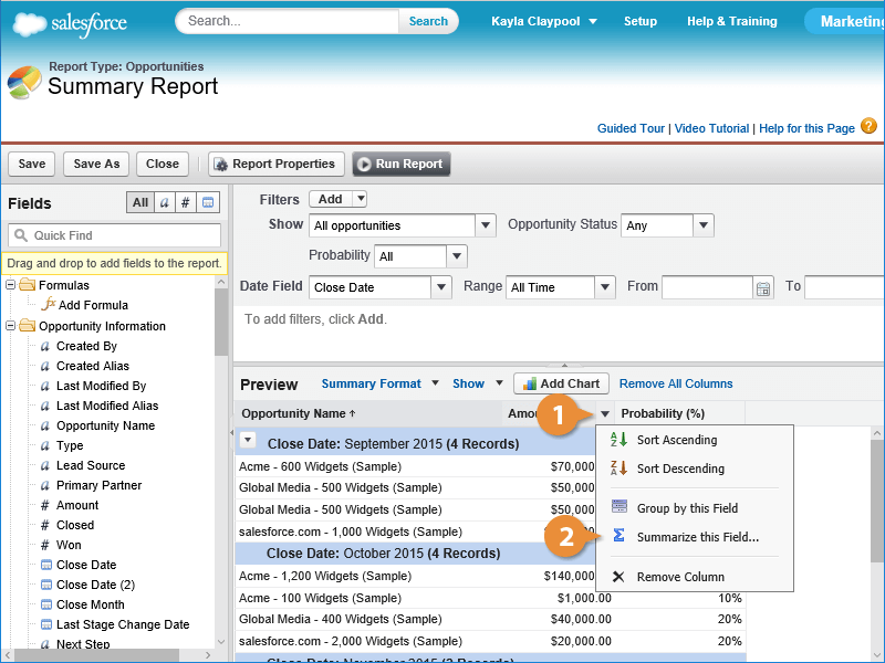 Create a Summary Report