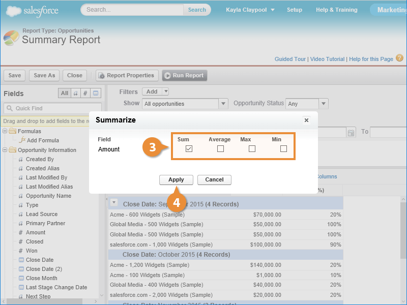 Create a Summary Report