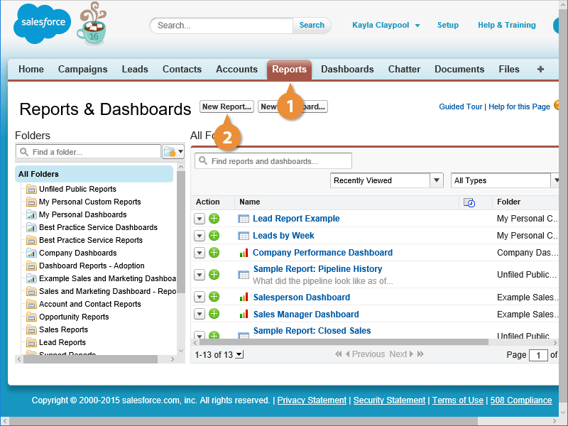 Create a Tabular Report