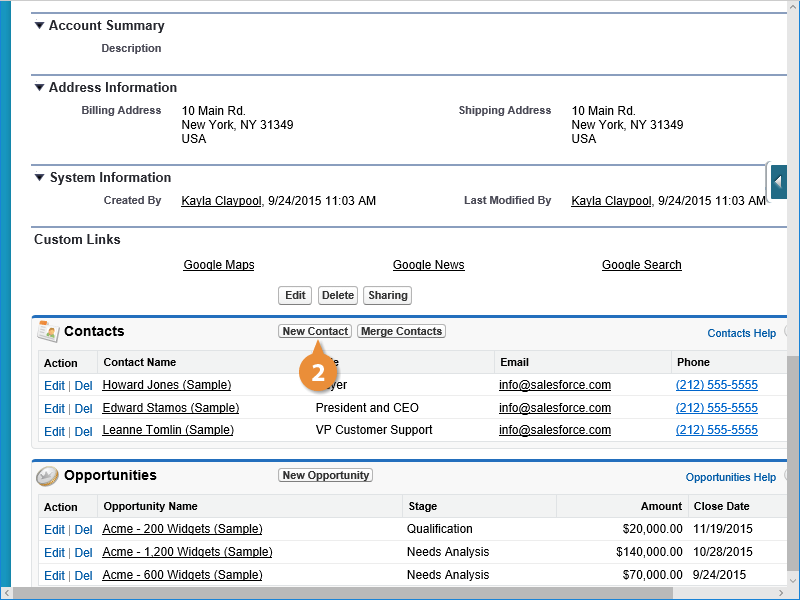 Create Accounts and Contacts in Salesforce