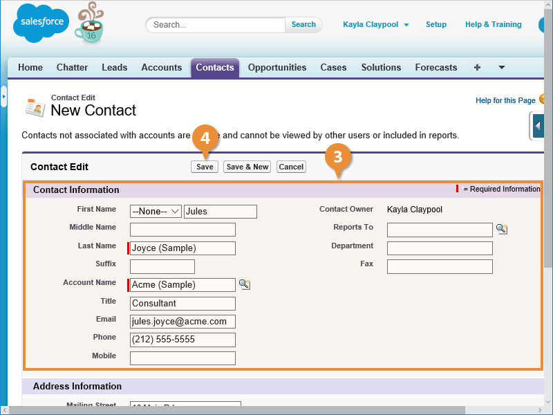 Create Accounts and Contacts in Salesforce