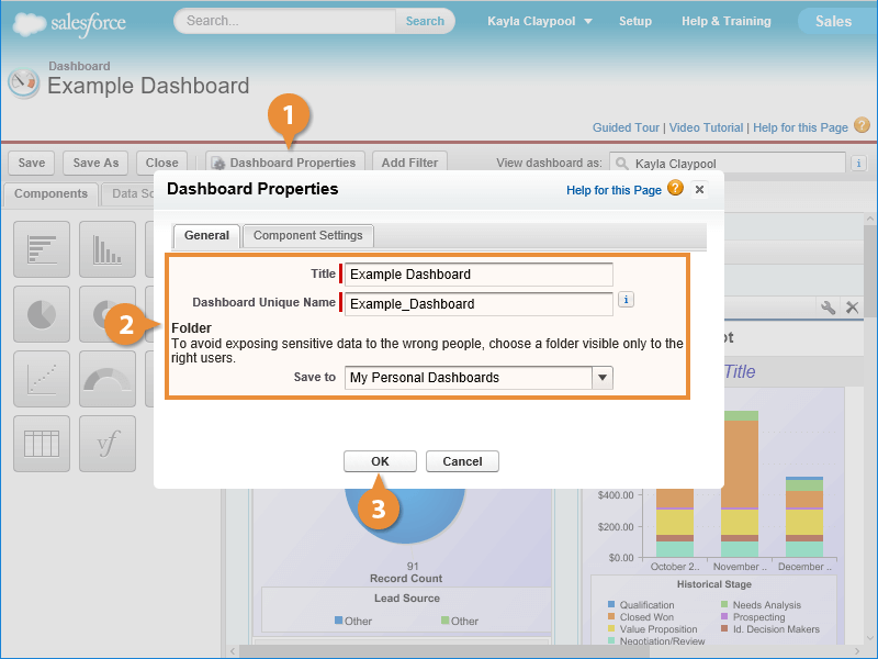 Change a Dashboard's Properties