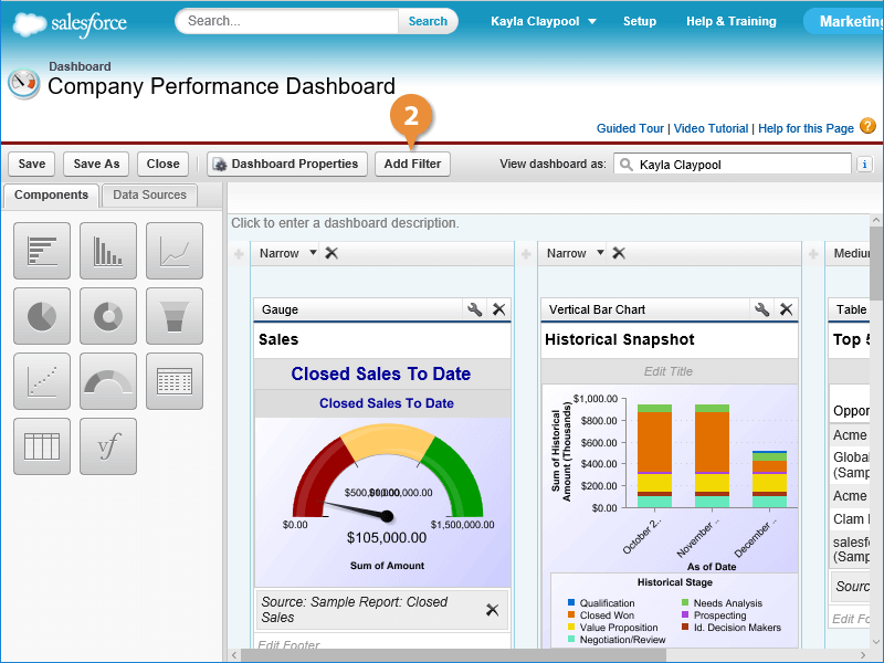 Filter a Dashboard