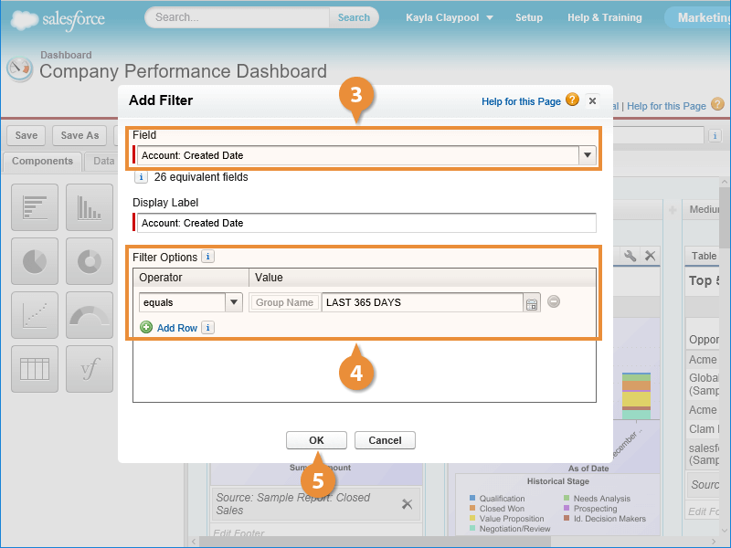 Filter a Dashboard