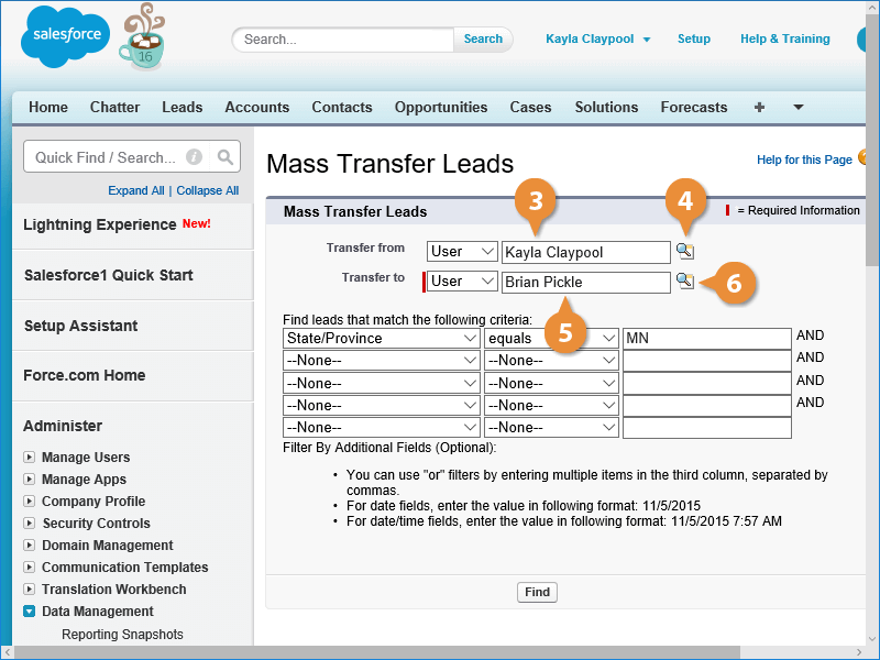 Mass Transfer Records