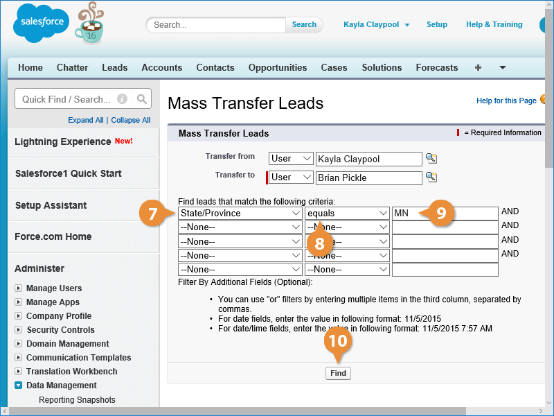 Mass Transfer Records