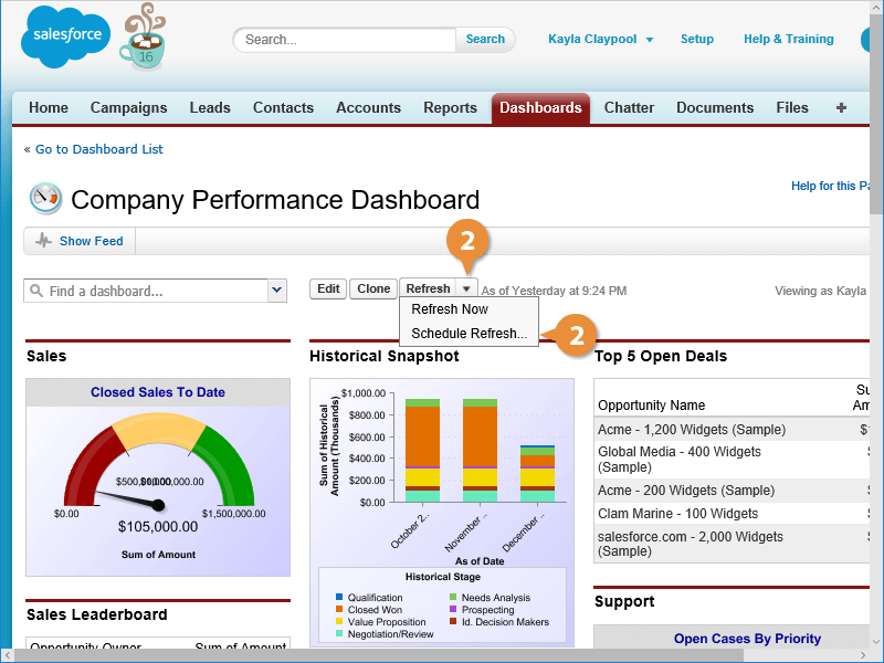 Schedule a Dashboard