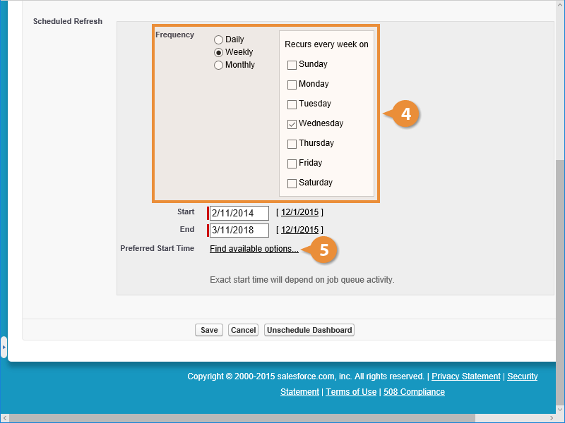 Schedule a Dashboard