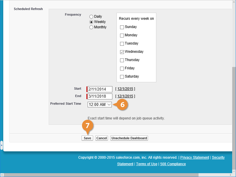 Schedule a Dashboard