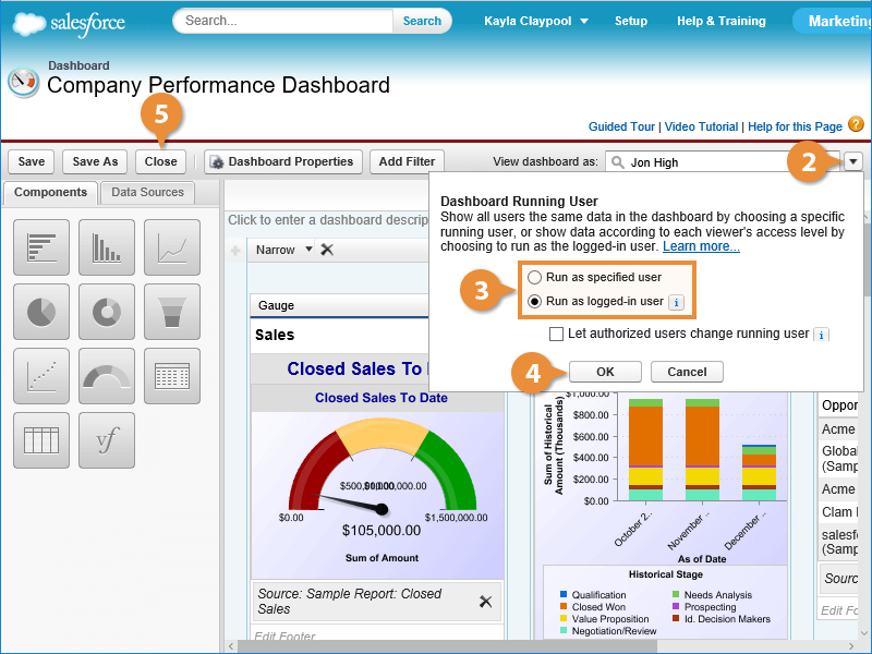 Set Up a Dynamic Dashboard