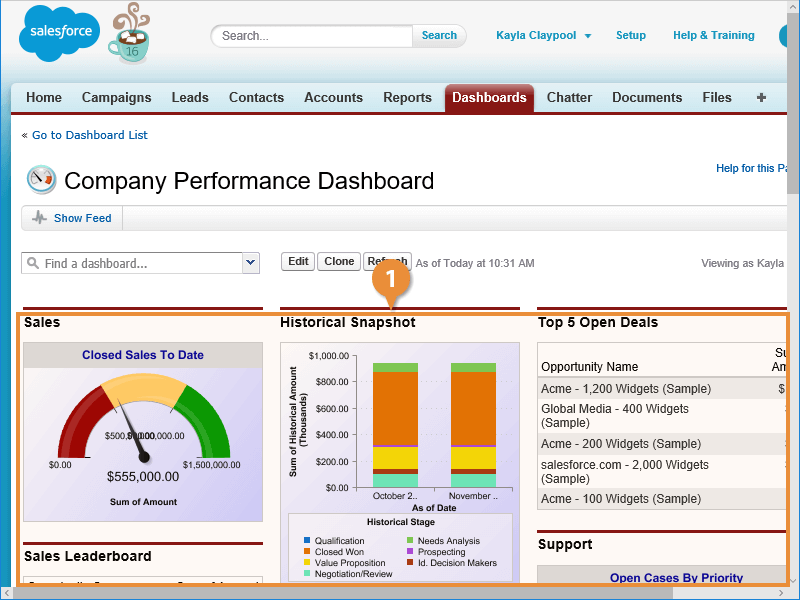 View a Dashboard Report