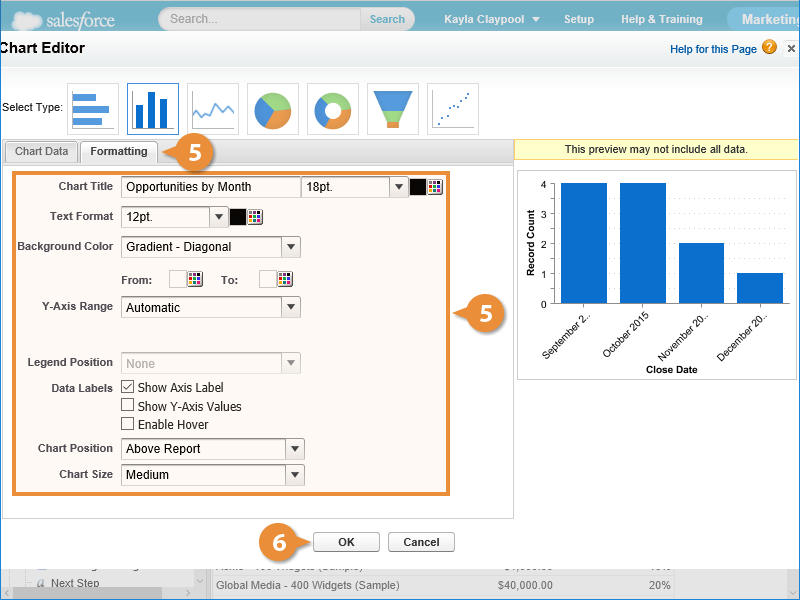 Add a Chart to a Report