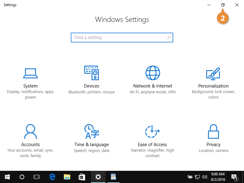 Program windows.