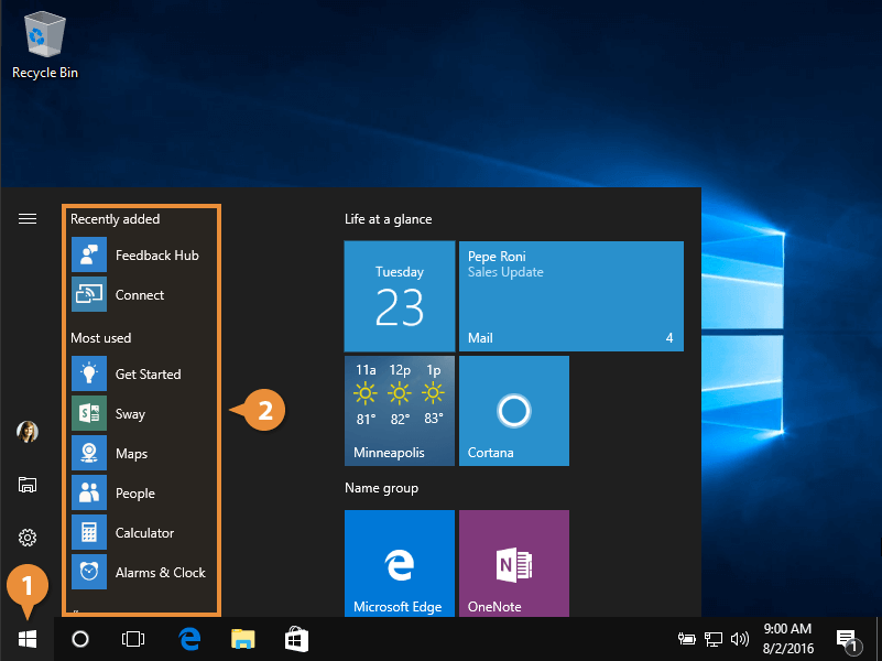 The Start Menu