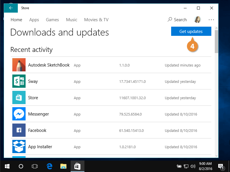 Update Apps in Windows 10 | CustomGuide
