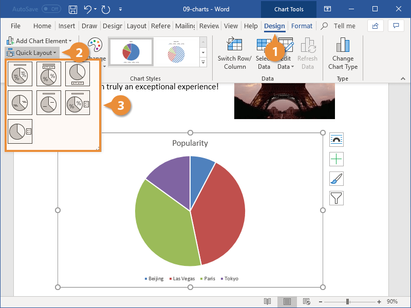 how to make graphical representation in word