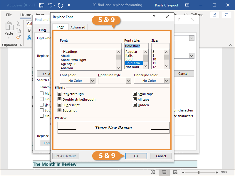 Find and Replace Text Formatting