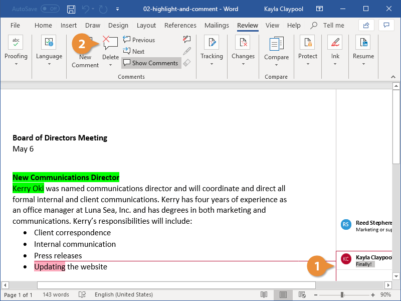 how to add comments in microsoft word 2010