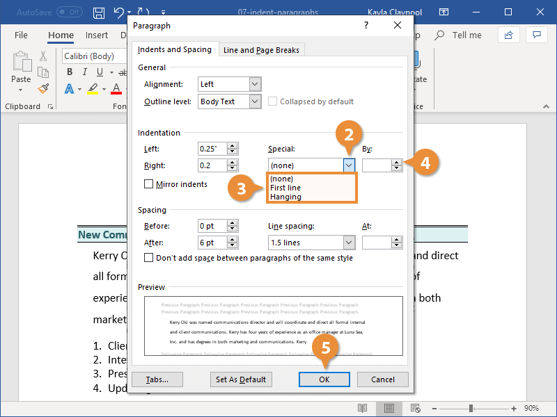 How to Double Indent in a Microsoft Word document