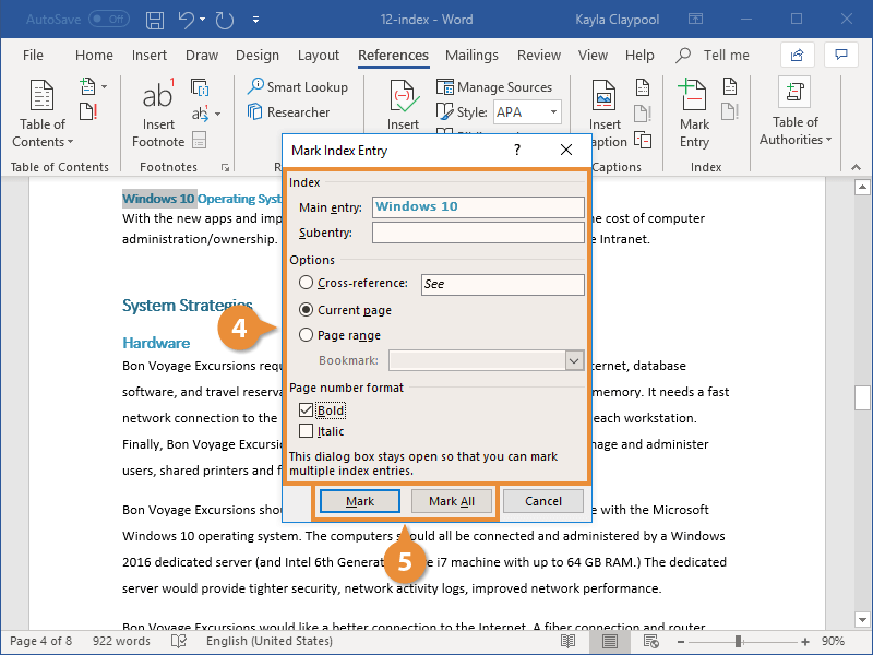 How To Make An Index In Word CustomGuide