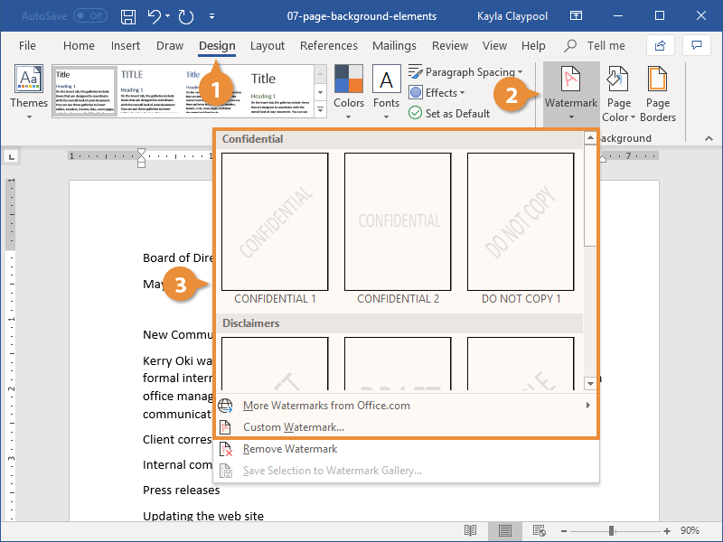 How to Change Background Color in Word | CustomGuide