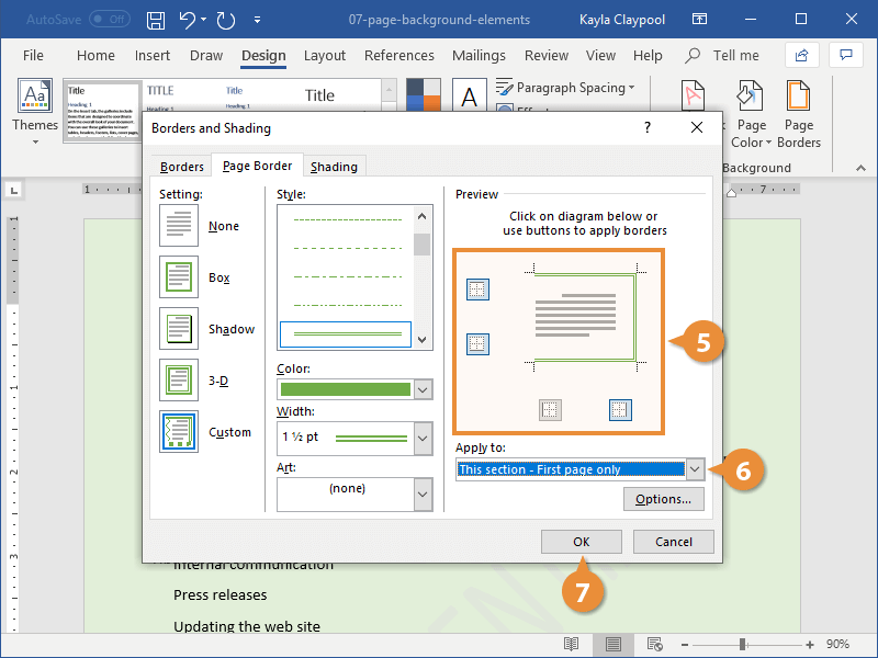 How to Change Background Color in Word | CustomGuide