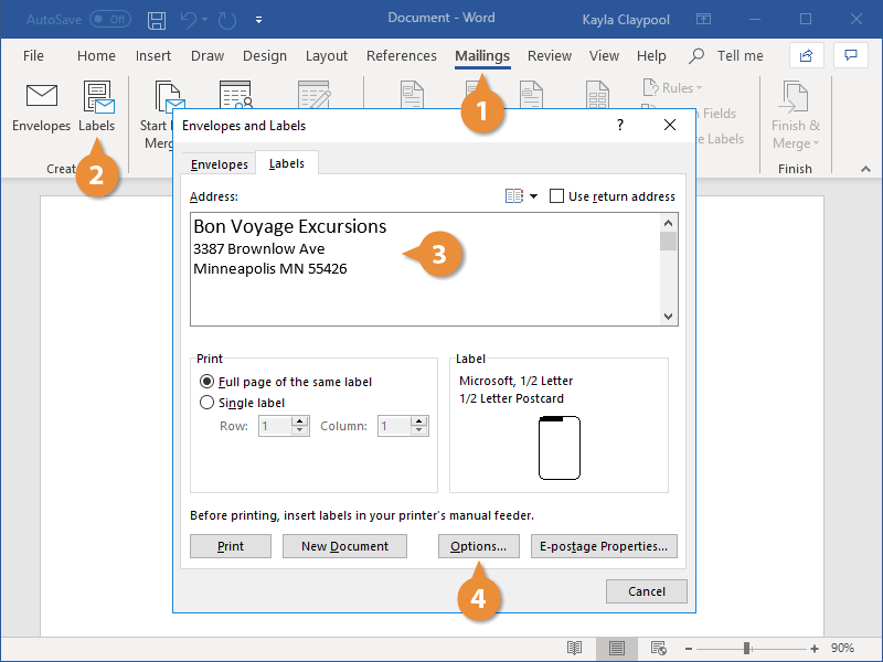 how to make labels on microsoft word 2008 for mac