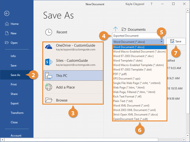 Save to Different File Formats