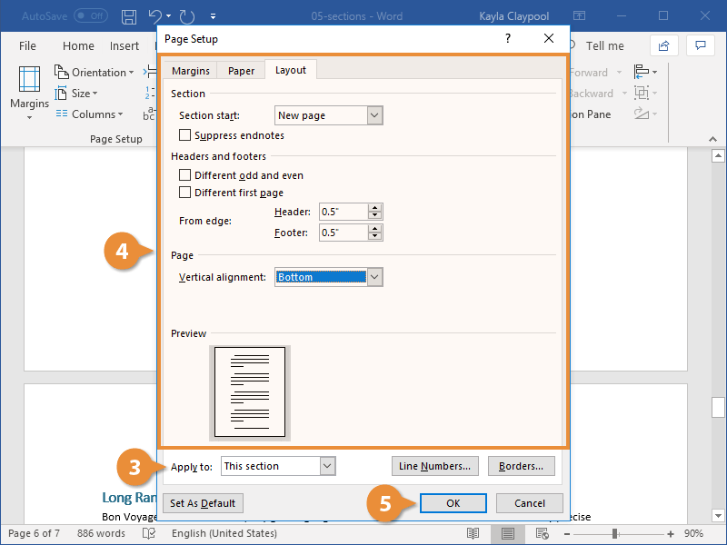 Customize a Section Layout