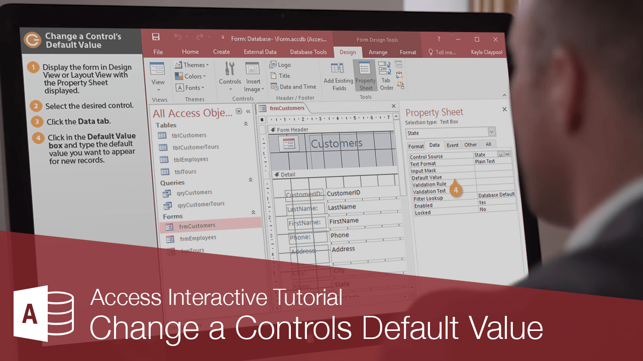 Change A Controls Default Value Customguide