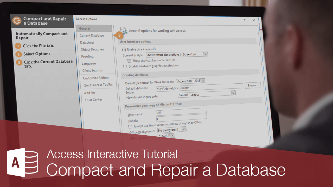 Compact and Repair a Database