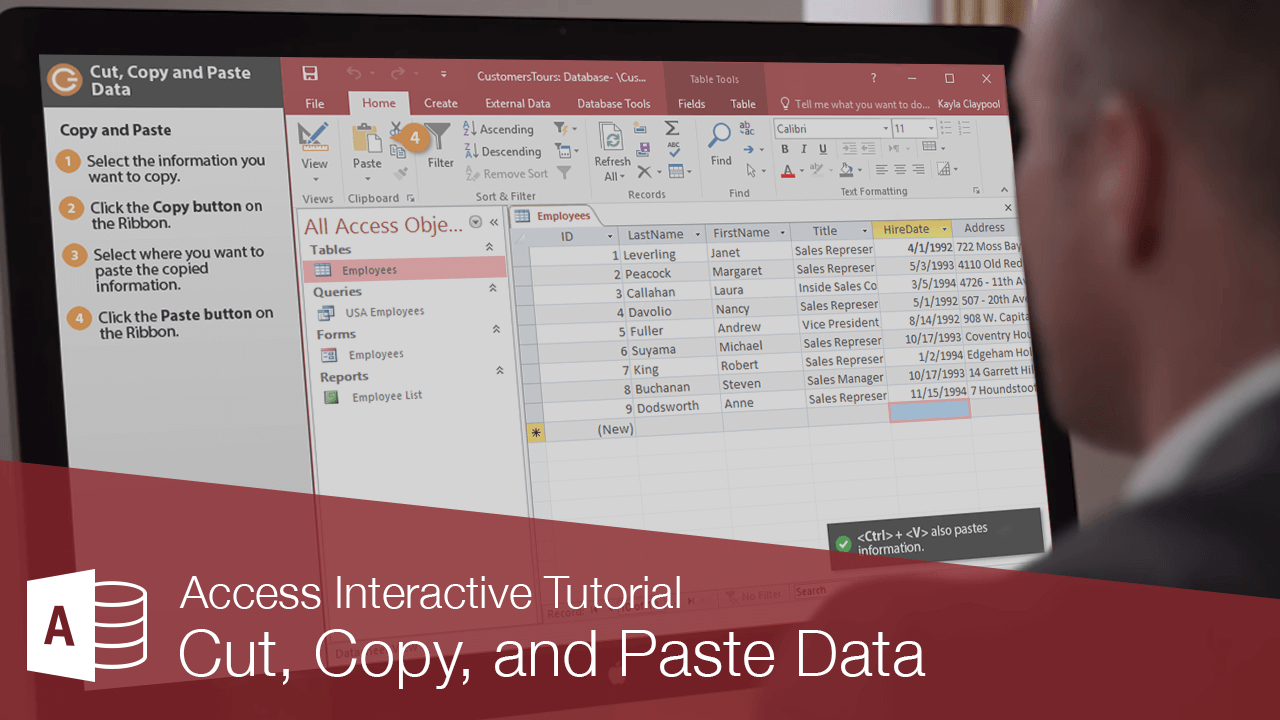 Cut, Copy, and Paste Data