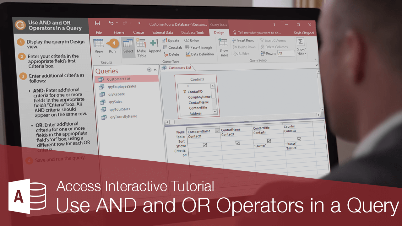 Use AND and OR Operators in a Query