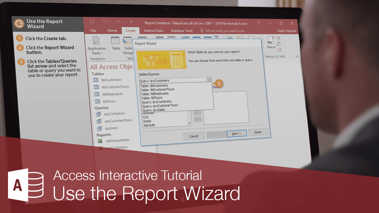 how to create a report using wizard