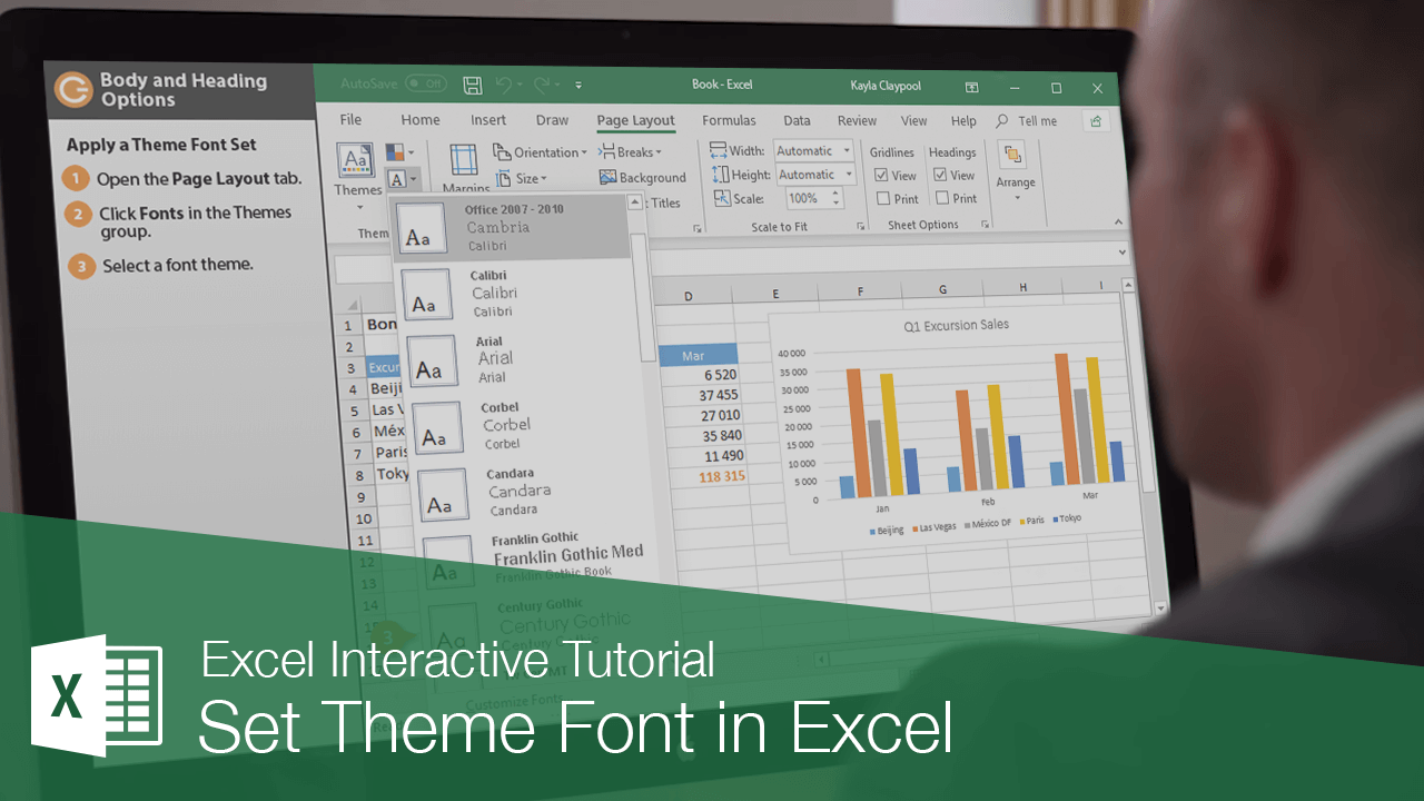 Set Theme Font in Excel