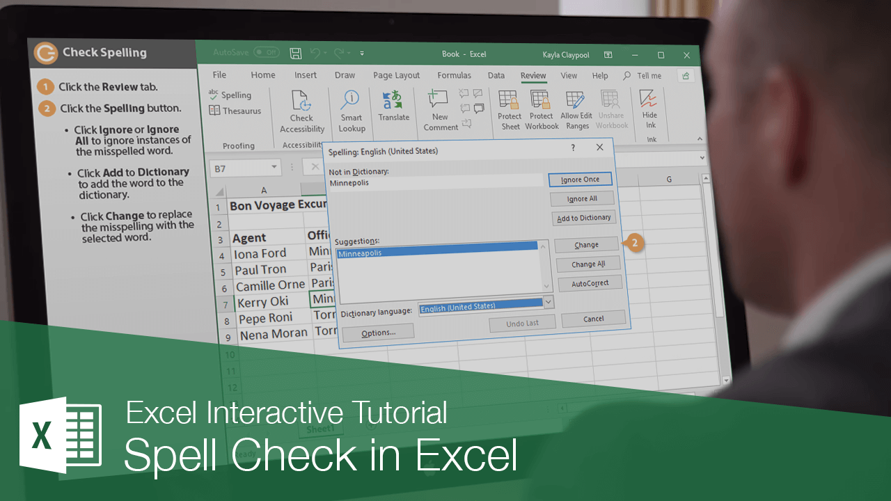 Spell Check in Excel